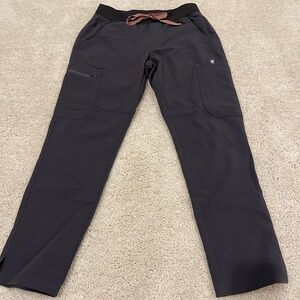 Figs Women's Black Pants with Pink Tie